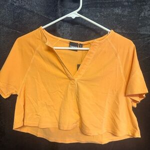 Mono B Vibrant Orange Crop Top